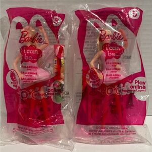 2 McDonald’s Happy Meal Toys 2012 Barbie I Can Be Ballerina - Sealed New